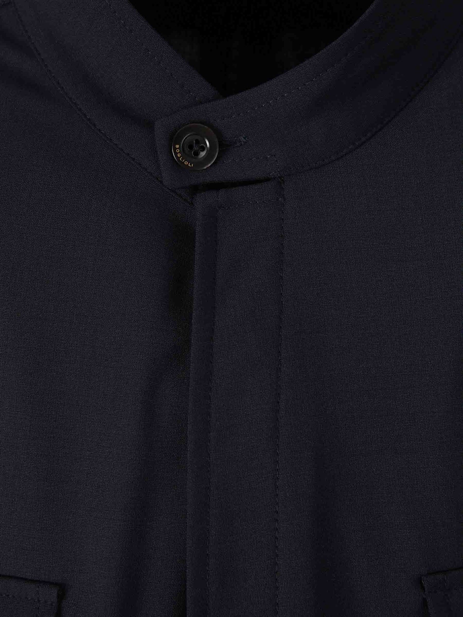 Outlet online Boglioli Hombre Sobrecamisa Bolsillos Lana color Azul Noche sku 513-000027 01 - Foto 3