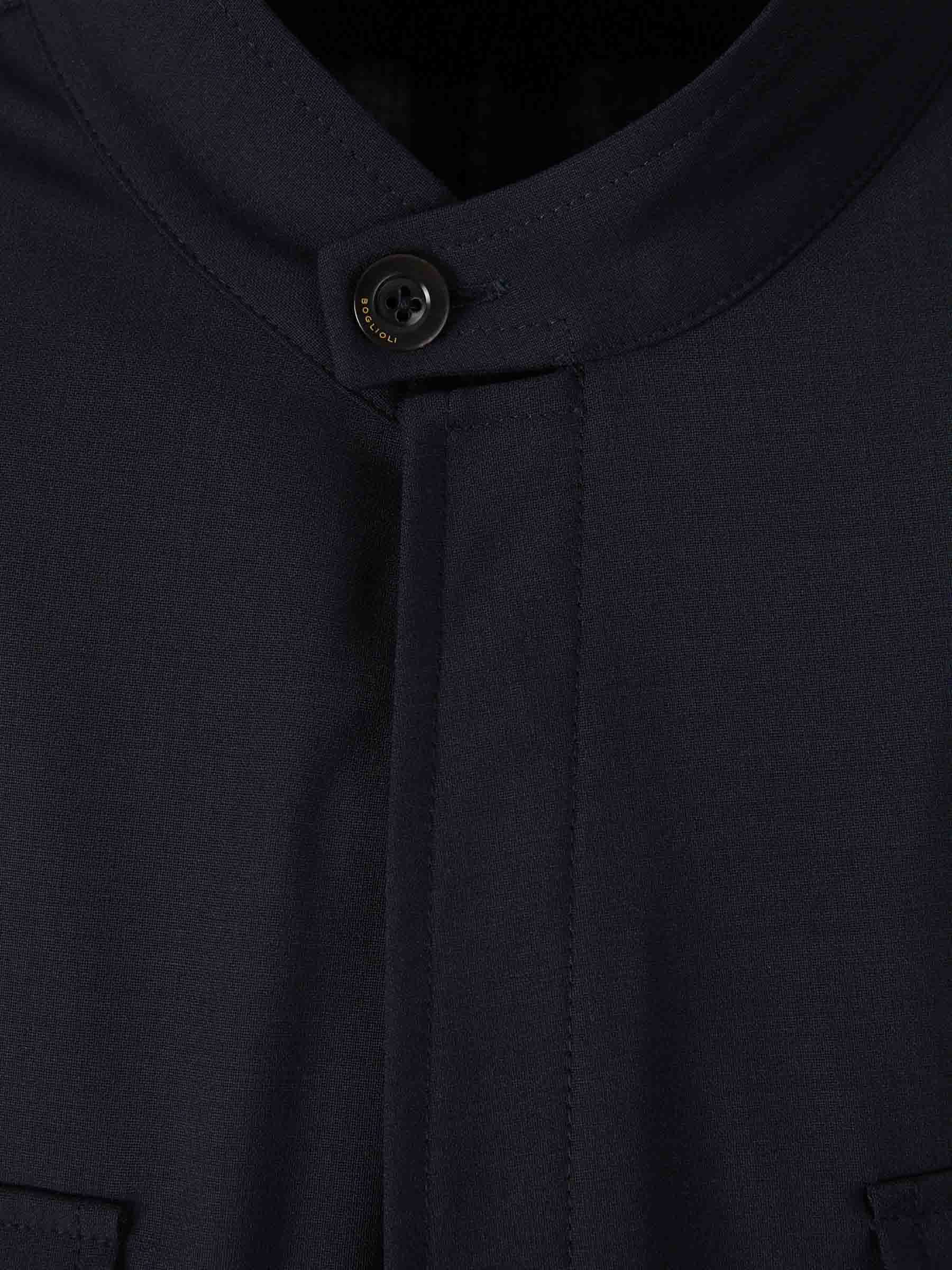Outlet online Boglioli Hombre Sobrecamisa Bolsillos Lana color Azul Noche sku 513-000027 01 - Foto 3