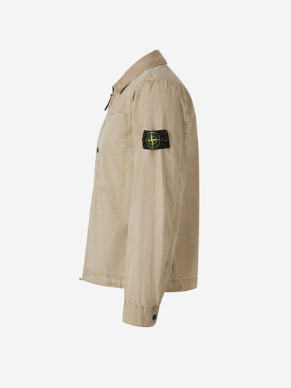 Outlet online Stone Island Hombre Sobrecamisa Algodón Cremallera color Camel sku 513-000041 02 - Foto 2
