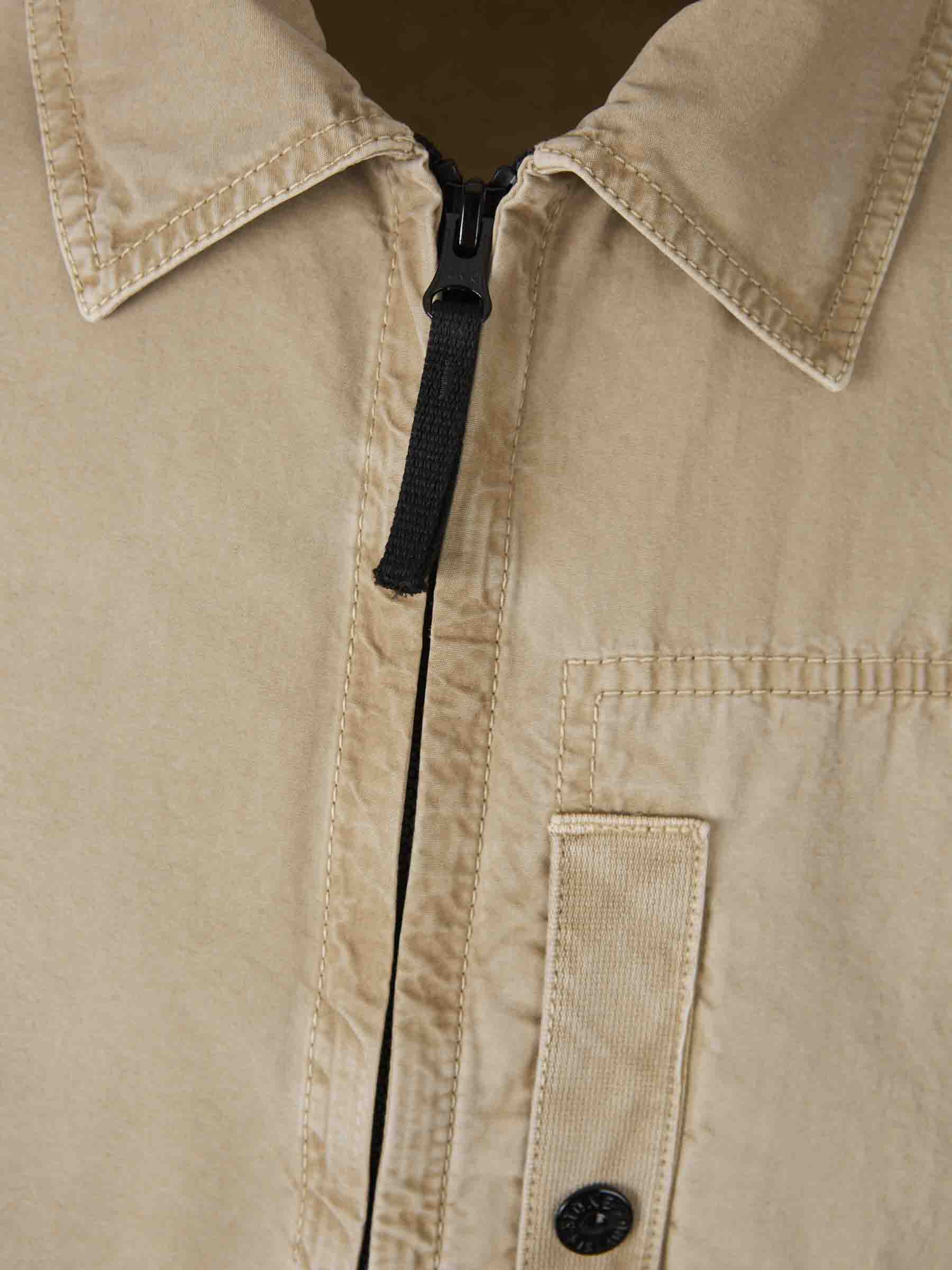 Outlet online Stone Island Hombre Sobrecamisa Algodón Cremallera color Camel sku 513-000041 02 - Foto 4