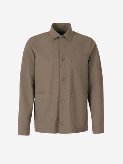 Outlet online Herno Hombre Sobrecamisa Lisa Bolsillos color Verde Militar sku 513-000044 02 - Foto 1