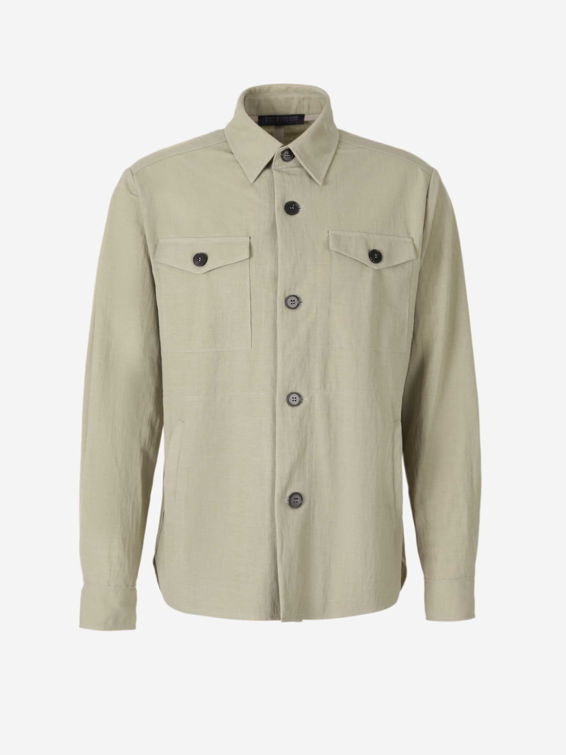 Outlet online Harris Wharf Hombre Sobrecamisa Lisa Botones color Verde sku 513-000049 01 - Foto 1