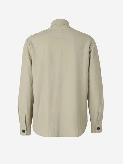 Outlet online Harris Wharf Hombre Sobrecamisa Lisa Botones color Verde sku 513-000049 01 - Foto 2