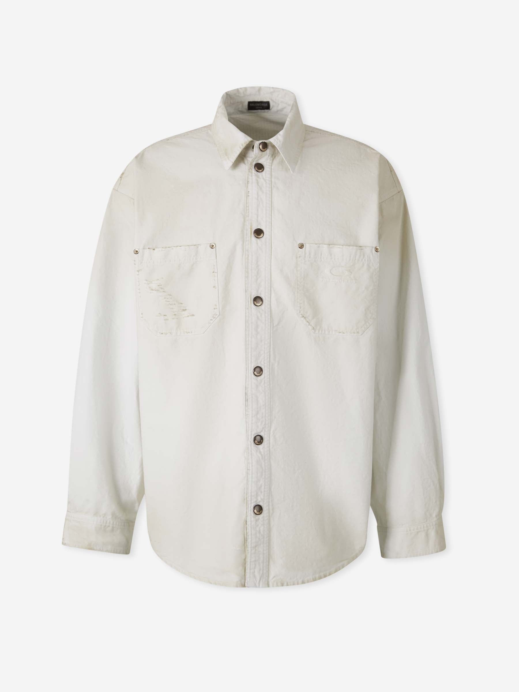 Outlet online Balenciaga Hombre Sobrecamisa Técnica color Marfil sku 513-000050 01 - Foto 1