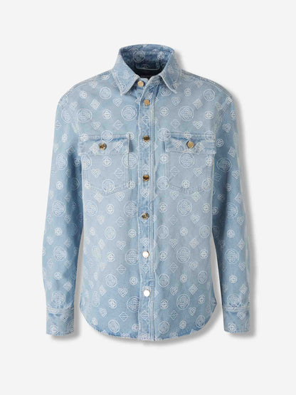 Outlet online Casablanca Hombre Chaqueta Denim Monograma color Azul Denim Claro sku 513-000070 01 - Foto 1