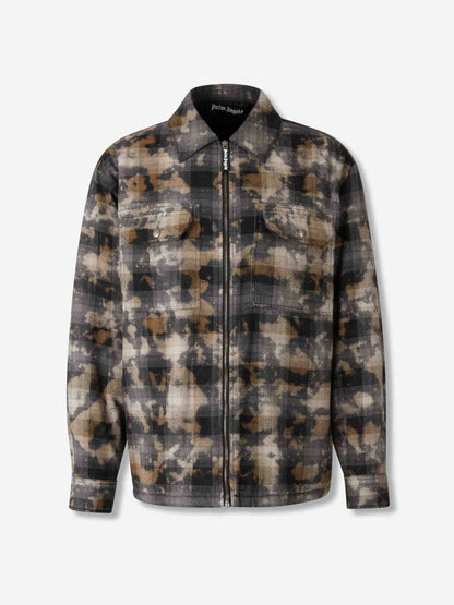 Outlet online Palm Angels Hombre Sobrecamisa Curved Logo color Negro sku 513-000080 01 - Foto 1