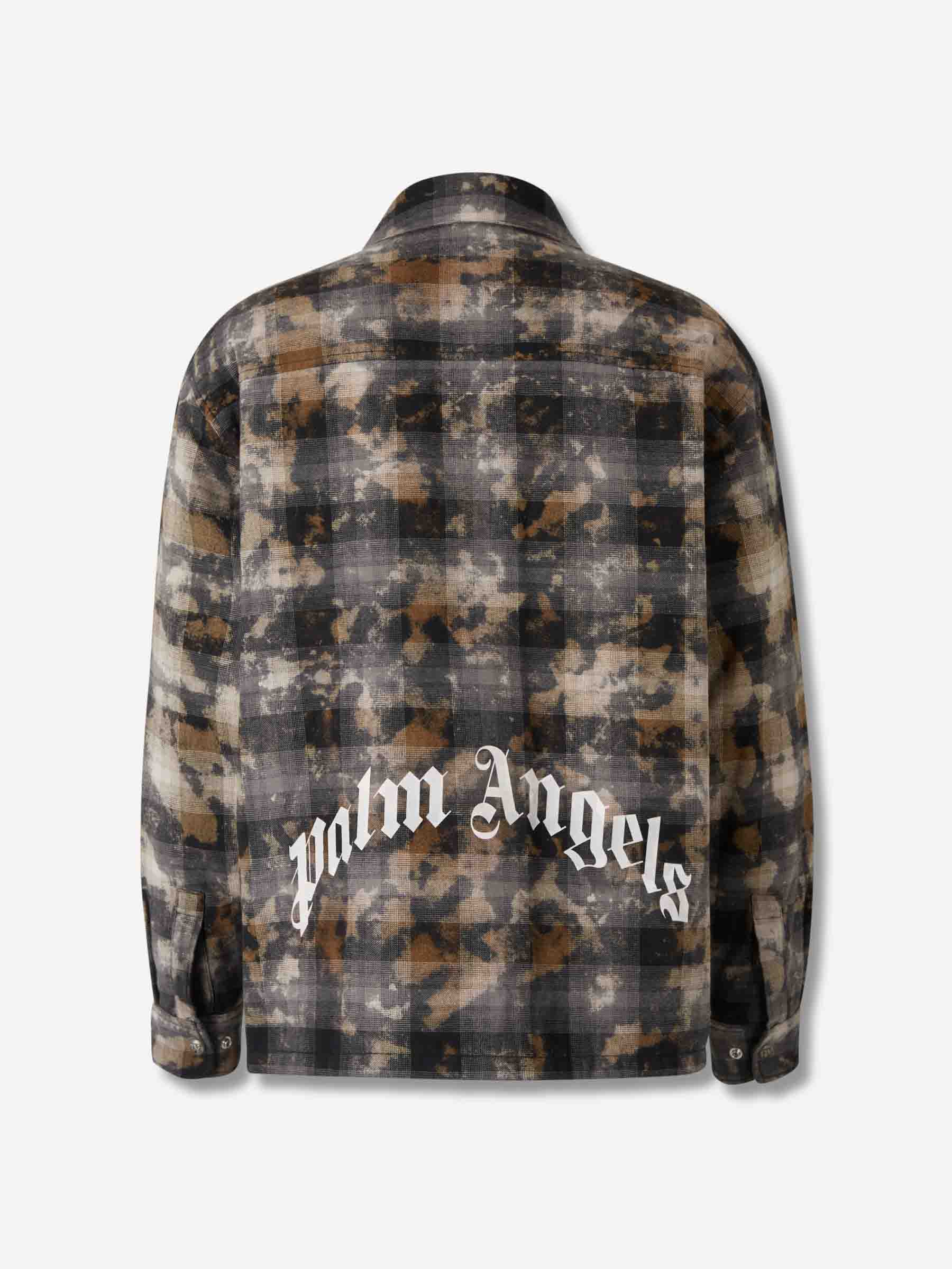 Outlet online Palm Angels Hombre Sobrecamisa Curved Logo color Negro sku 513-000080 01 - Foto 2