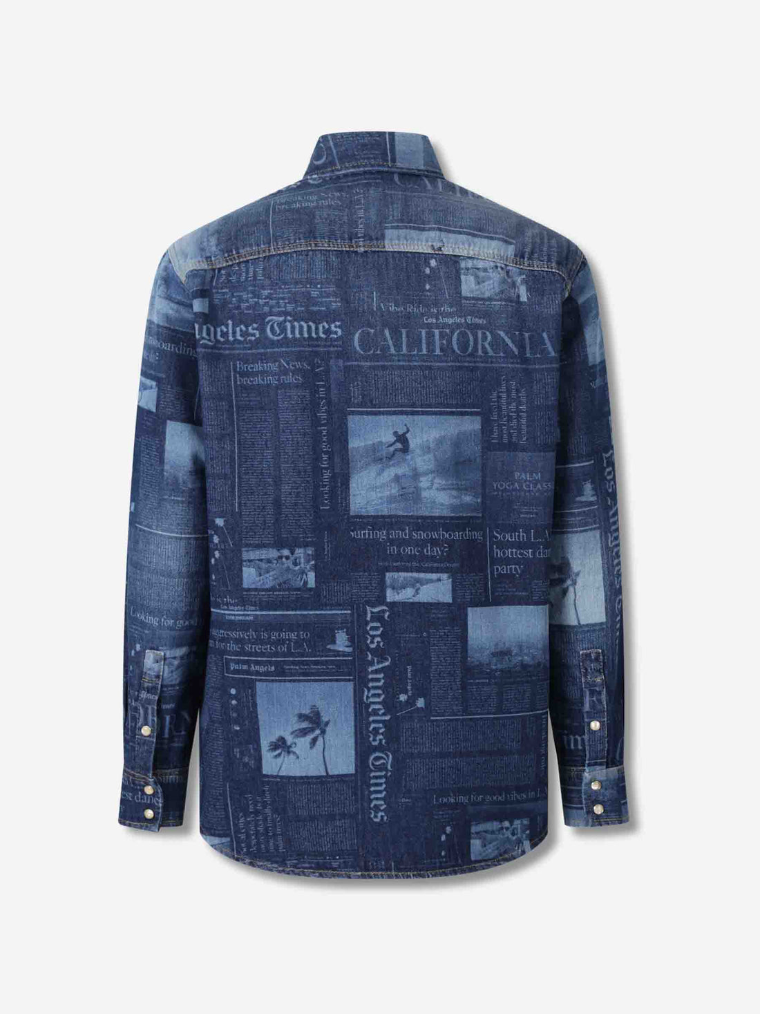 Outlet online Palm Angels Hombre Chaqueta Denim Estampada color Azul Denim sku 513-000081 01 - Foto 2