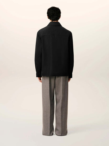 Outlet online Ami Paris Hombre Sobrecamisa Acolchada Tafetán color Negro sku 513-000083 01 - Foto 3