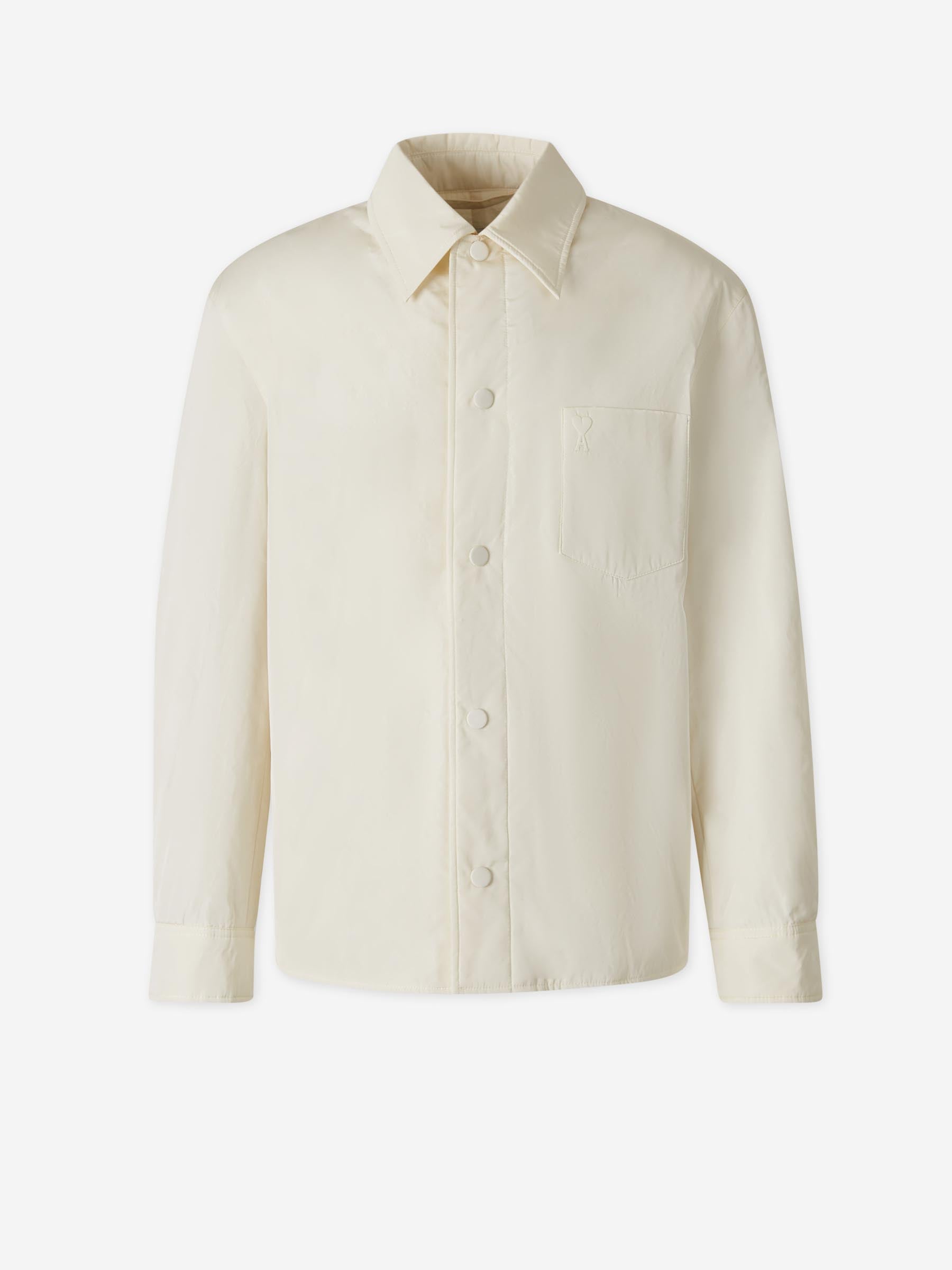 Outlet online Ami Paris Hombre Sobrecamisa Acolchada Tafetán color Marfil sku 513-000083 02 - Foto 1