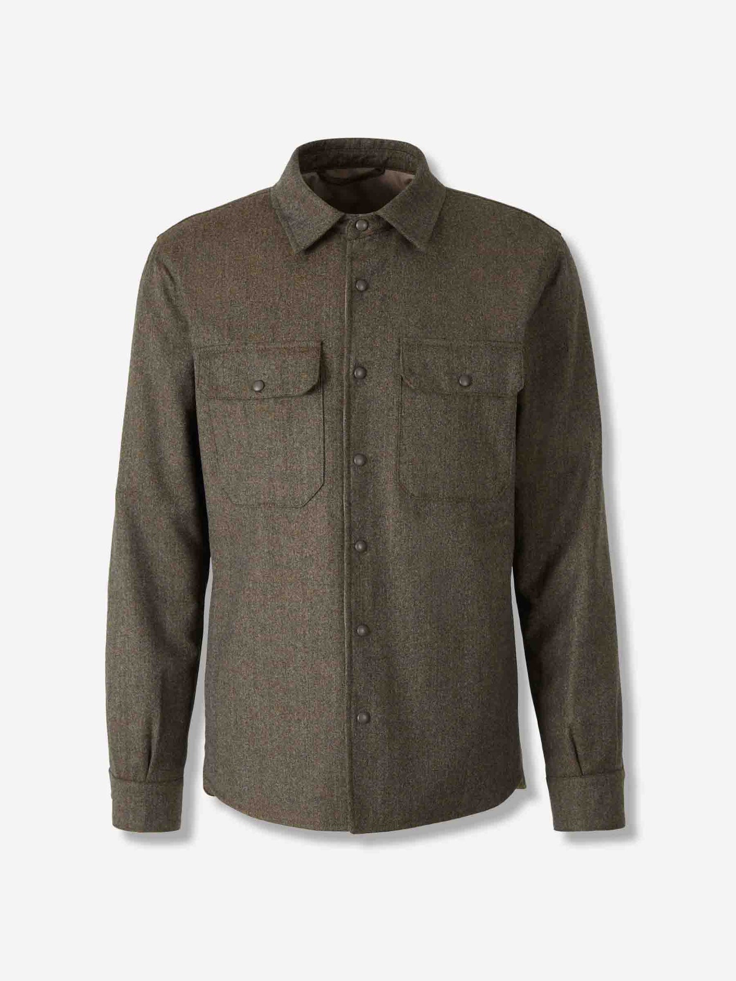 Outlet online Santa Eulalia Hombre Sobrecamisa Lana color Verde Oscuro sku 513-000094 01 - Foto 1