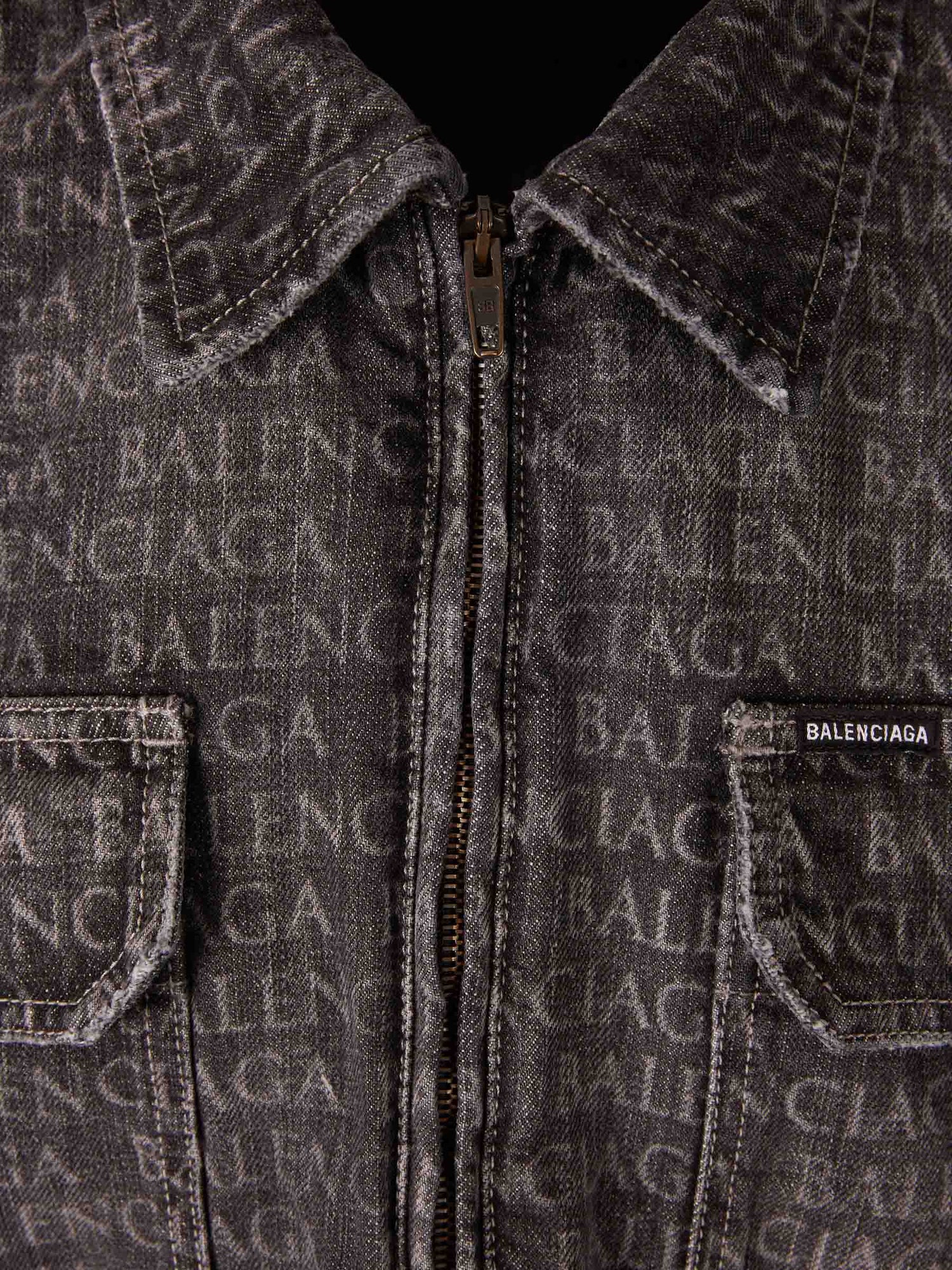 Balenciaga Hombre Barcelona Chaqueta Denim Logo color Negro sku 513-000140 01 - Foto 3