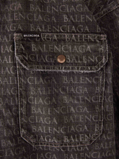 Balenciaga Hombre Barcelona Chaqueta Denim Logo color Negro sku 513-000140 01 - Foto 4