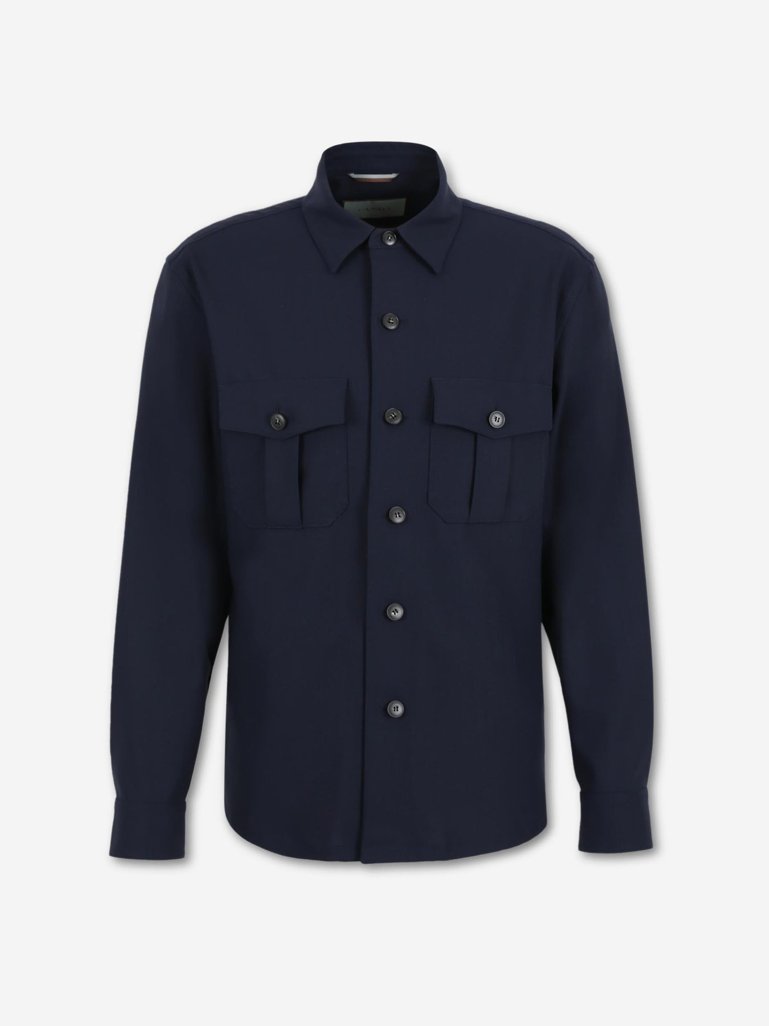 Canali Hombre Barcelona Abrigo Largo de corte sastrero con solapa clásica color Azul Marino sku 513-000143 01 - Foto 1