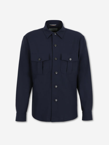 Canali Hombre Barcelona Abrigo Largo de corte sastrero con solapa clásica color Azul Marino sku 513-000143 01 - Foto 1