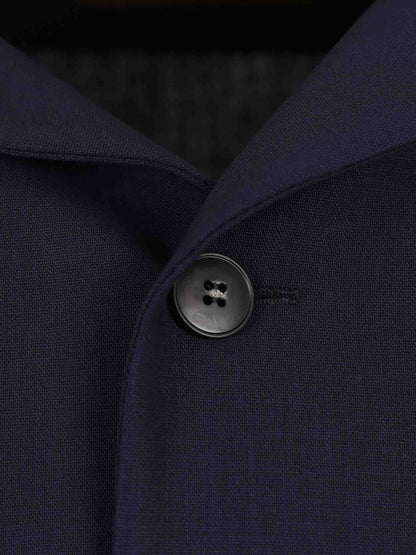Canali Hombre Barcelona Abrigo Largo de corte sastrero con solapa clásica color Azul Marino sku 513-000143 01 - Foto 5