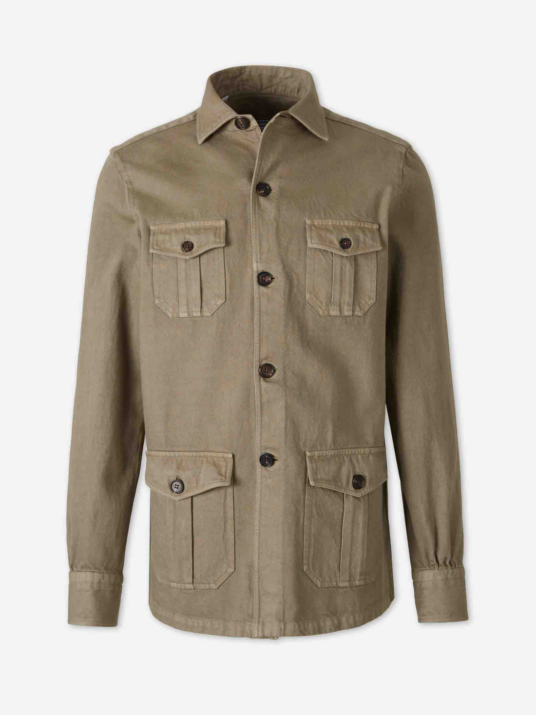 Outlet online Vincenzo di Ruggiero Hombre Sobrecamisa Bolsillos color Verde Militar sku 513-000163 01 - Foto 1