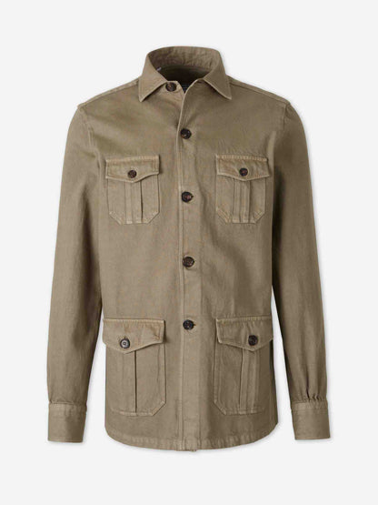 Outlet online Vincenzo di Ruggiero Hombre Sobrecamisa Bolsillos color Verde Militar sku 513-000163 01 - Foto 1
