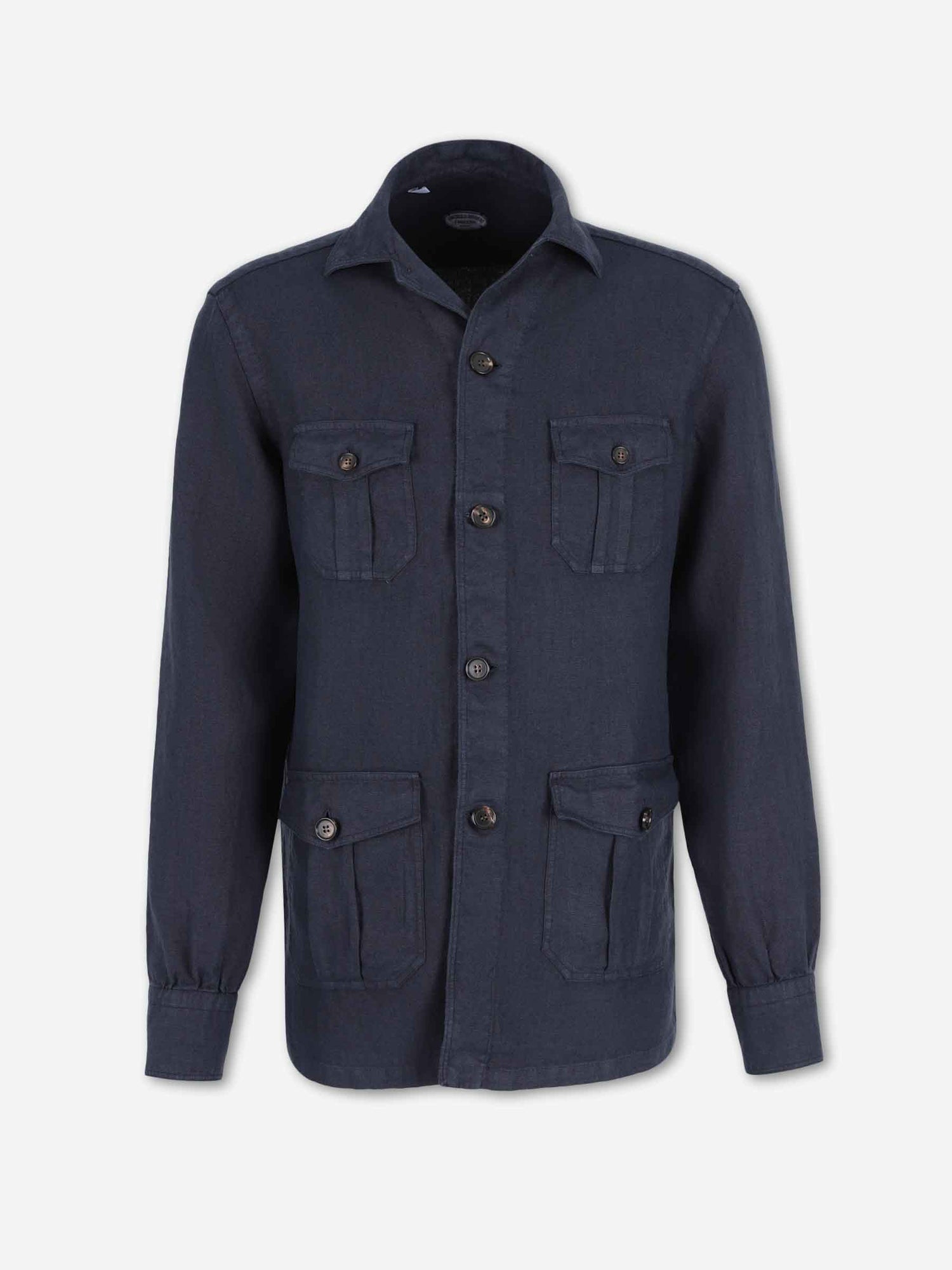 Outlet online Vincenzo di Ruggiero Hombre Camisa Lisa Lino color Azul Marino sku 513-000164 01 - Foto 1