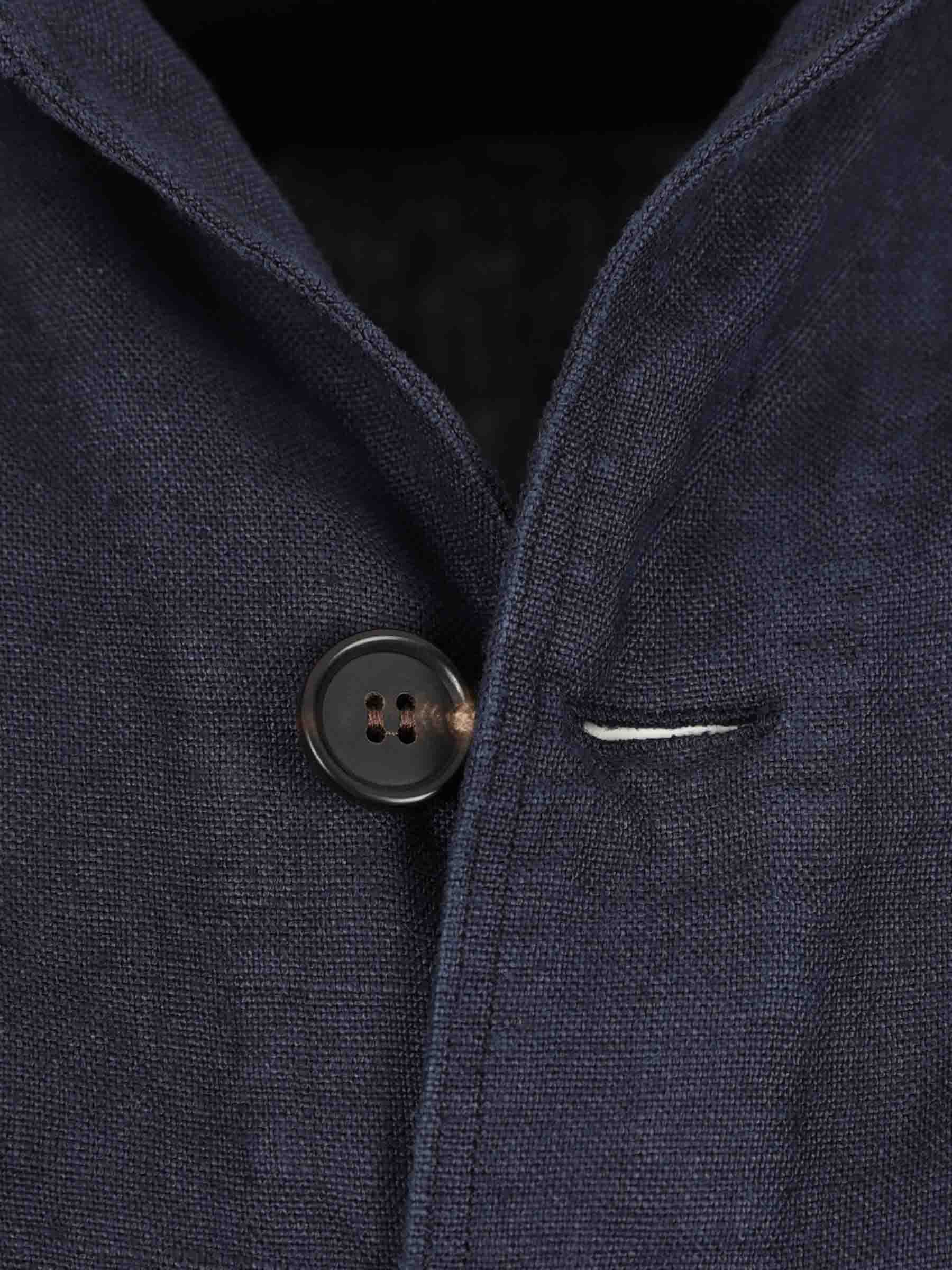 Outlet online Vincenzo di Ruggiero Hombre Camisa Lisa Lino color Azul Marino sku 513-000164 01 - Foto 3