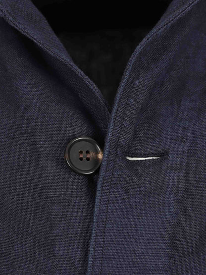 Outlet online Vincenzo di Ruggiero Hombre Camisa Lisa Lino color Azul Marino sku 513-000164 01 - Foto 3