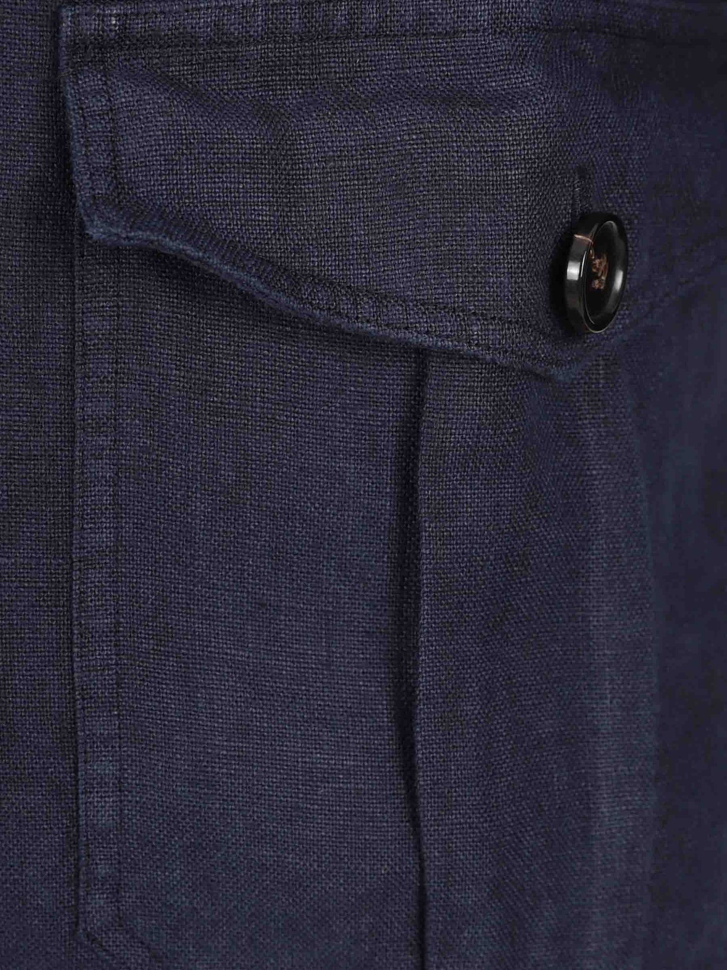 Outlet online Vincenzo di Ruggiero Hombre Camisa Lisa Lino color Azul Marino sku 513-000164 01 - Foto 4