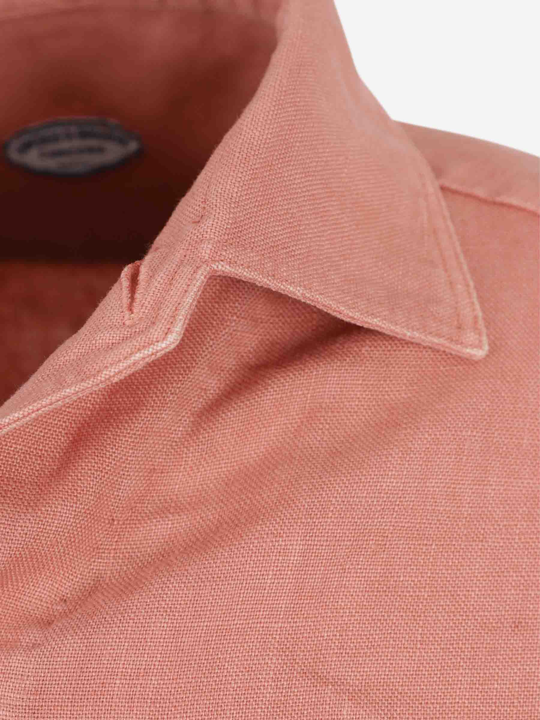 Outlet online Vincenzo di Ruggiero Hombre Camisa Lisa Lino color Terracota sku 513-000164 02 - Foto 3