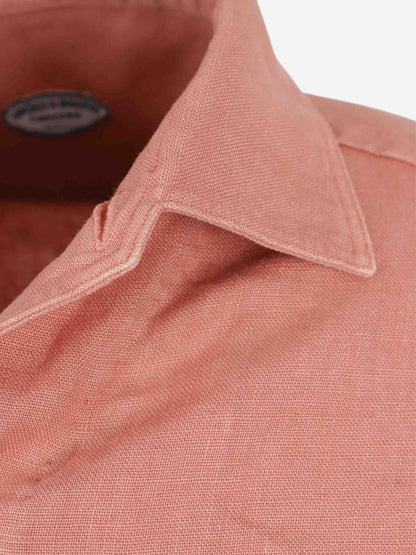 Outlet online Vincenzo di Ruggiero Hombre Camisa Lisa Lino color Terracota sku 513-000164 02 - Foto 3