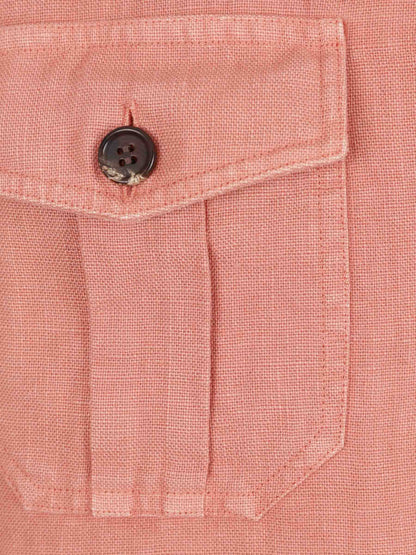Outlet online Vincenzo di Ruggiero Hombre Camisa Lisa Lino color Terracota sku 513-000164 02 - Foto 4