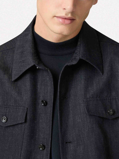 Lardini Hombre Barcelona Chaqueta Casual Algodón color Gris Oscuro sku 513-000165 01 - Foto 4