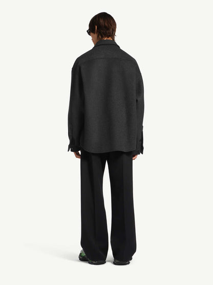 Balenciaga Hombre Barcelona Sobrecamisa Lana color Gris Oscuro sku 513-000168 01 - Foto 3