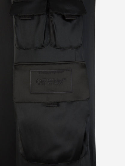 Outlet online Off-White Mujer Pantalones Cargo Satín color Negro sku 761-003420 01 - Foto 6