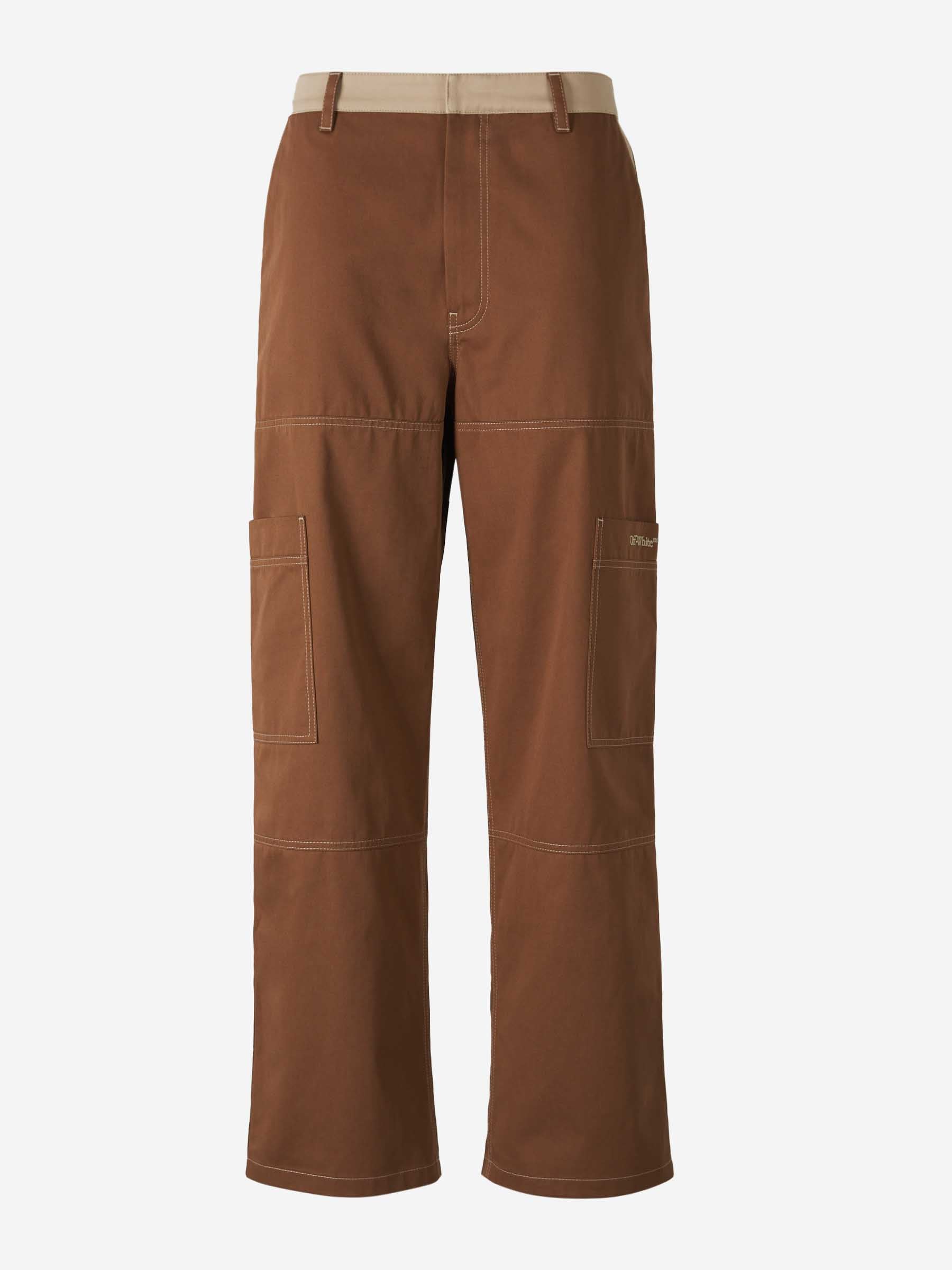 Outlet online Off-White Hombre Pantalones Cargo Bicolor color Marrón Oscuro sku 521-003239 01 - Foto 1