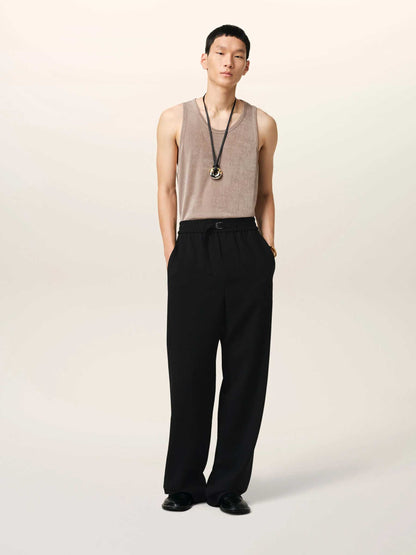 Outlet online Ami Paris Hombre Pantalones Logo Lana color Negro sku 521-003259 01 - Foto 2