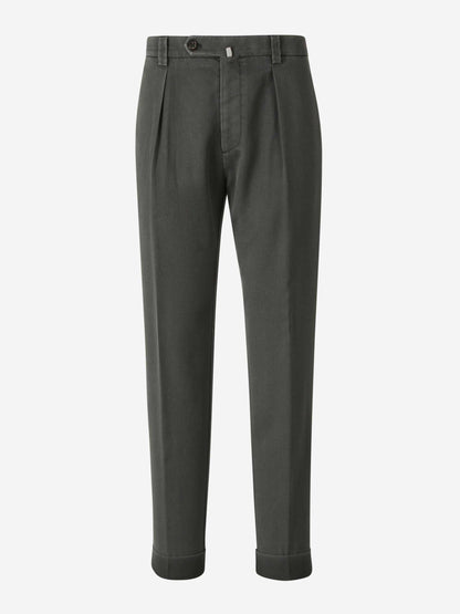 Berwich Hombre Barcelona Pantalones RetroLong Lana color Verde Oscuro sku 521-003274 01 - Foto 1