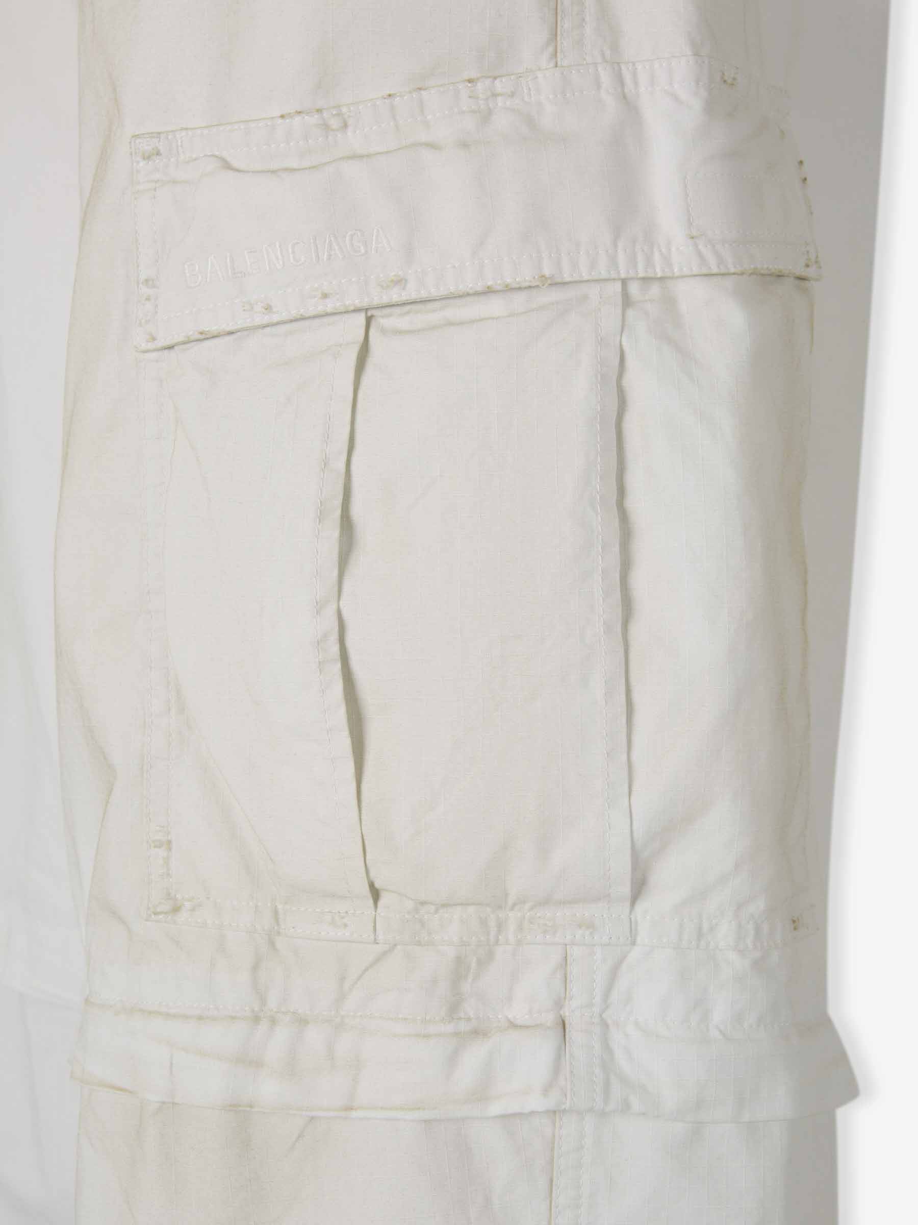 Outlet online Balenciaga Hombre Pantalones Cargo Anchos color Marfil sku 521-003294 01 - Foto 8