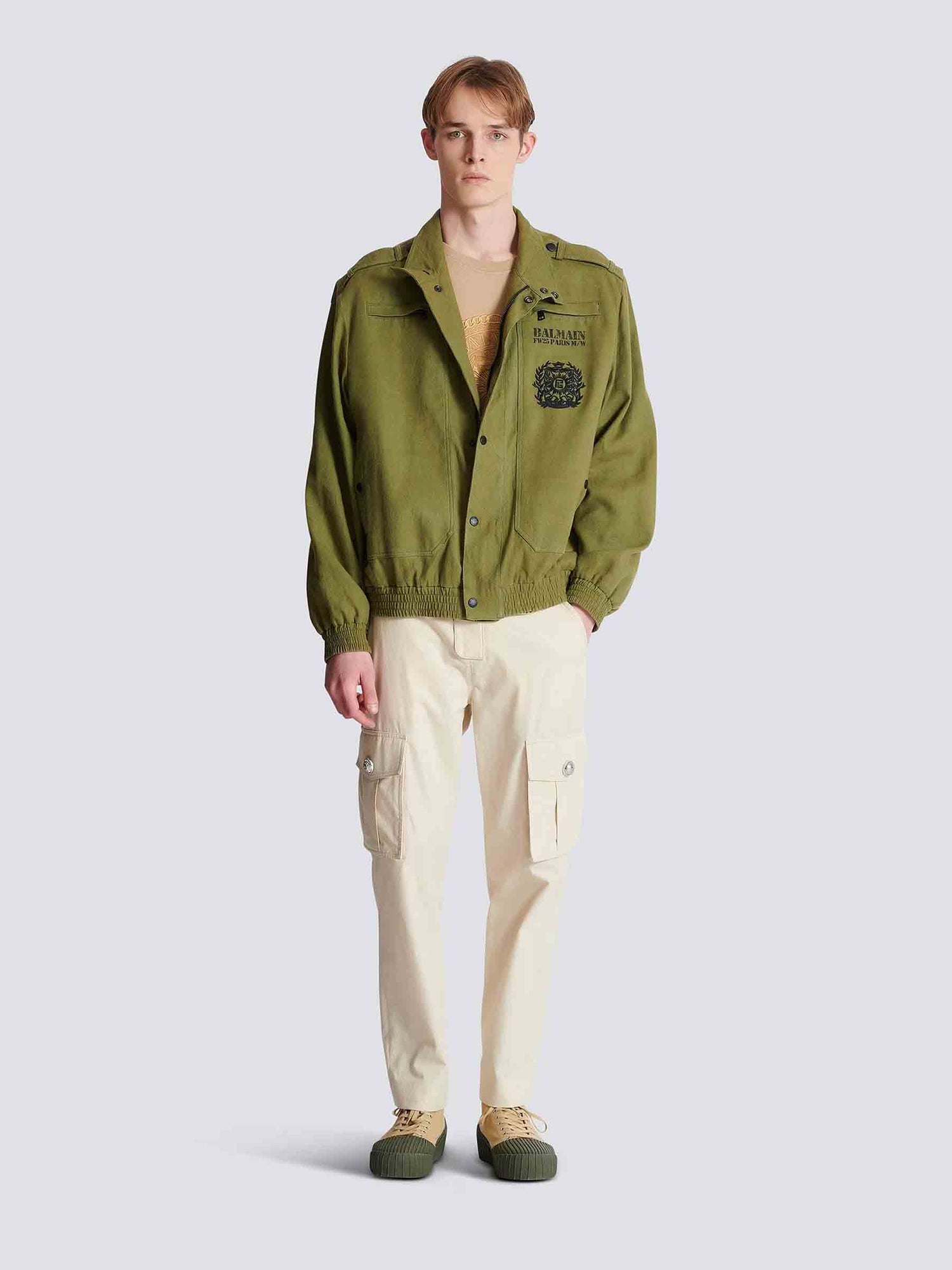 Outlet online Balmain Hombre Pantalones Cargo Algodón color Beige sku 521-003360 01 - Foto 2