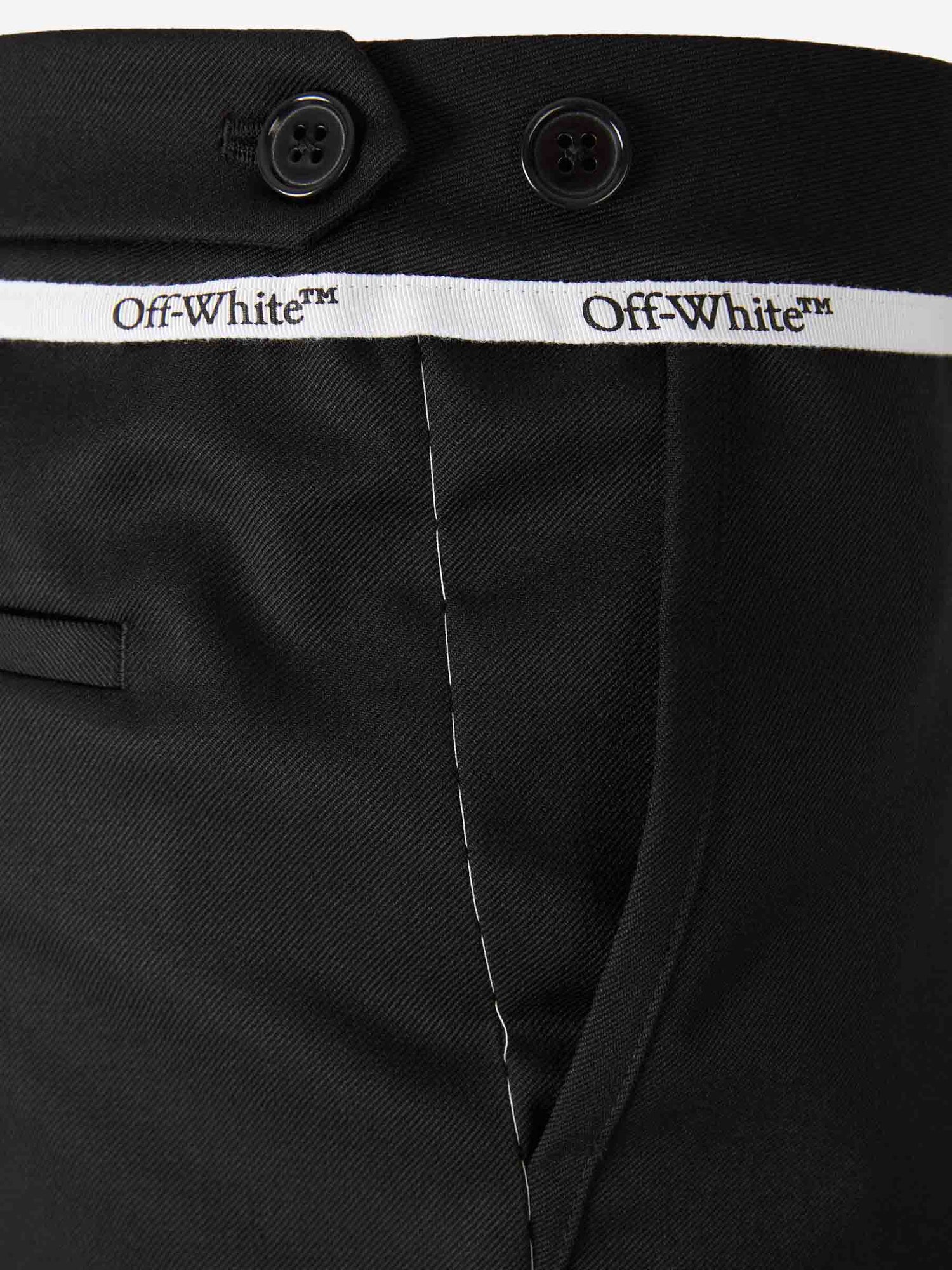 Outlet online Off-White Hombre Pantalones Rectos Lana color Negro sku 521-003376 01 - Foto 4