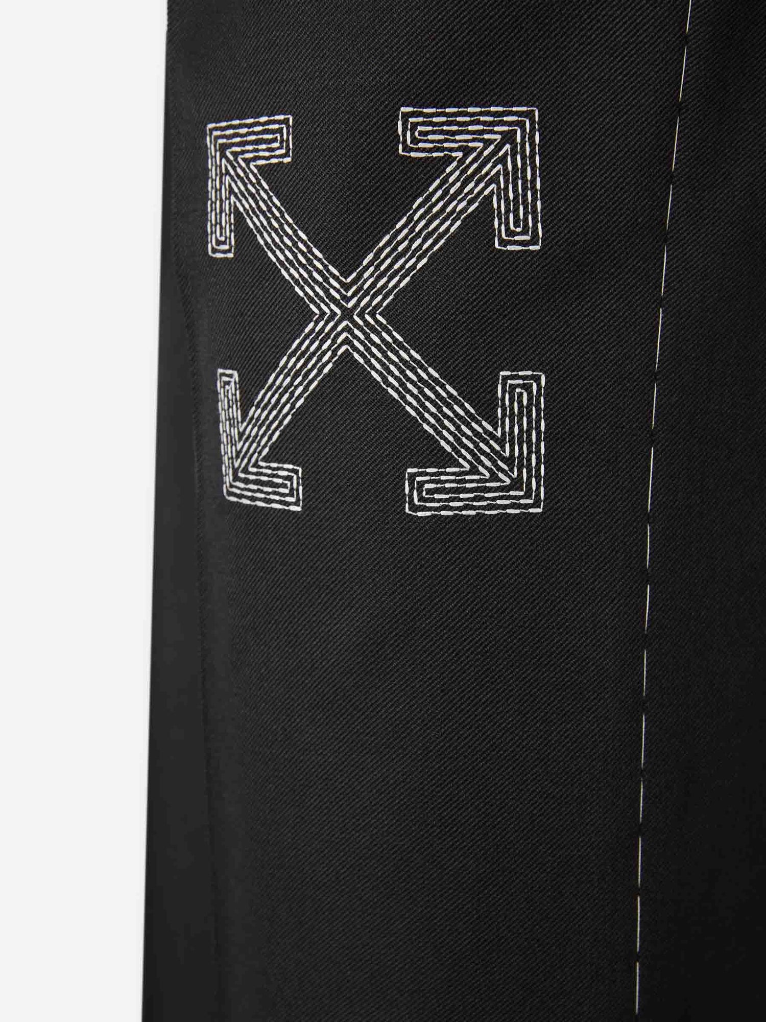 Outlet online Off-White Hombre Pantalones Rectos Lana color Negro sku 521-003376 01 - Foto 5