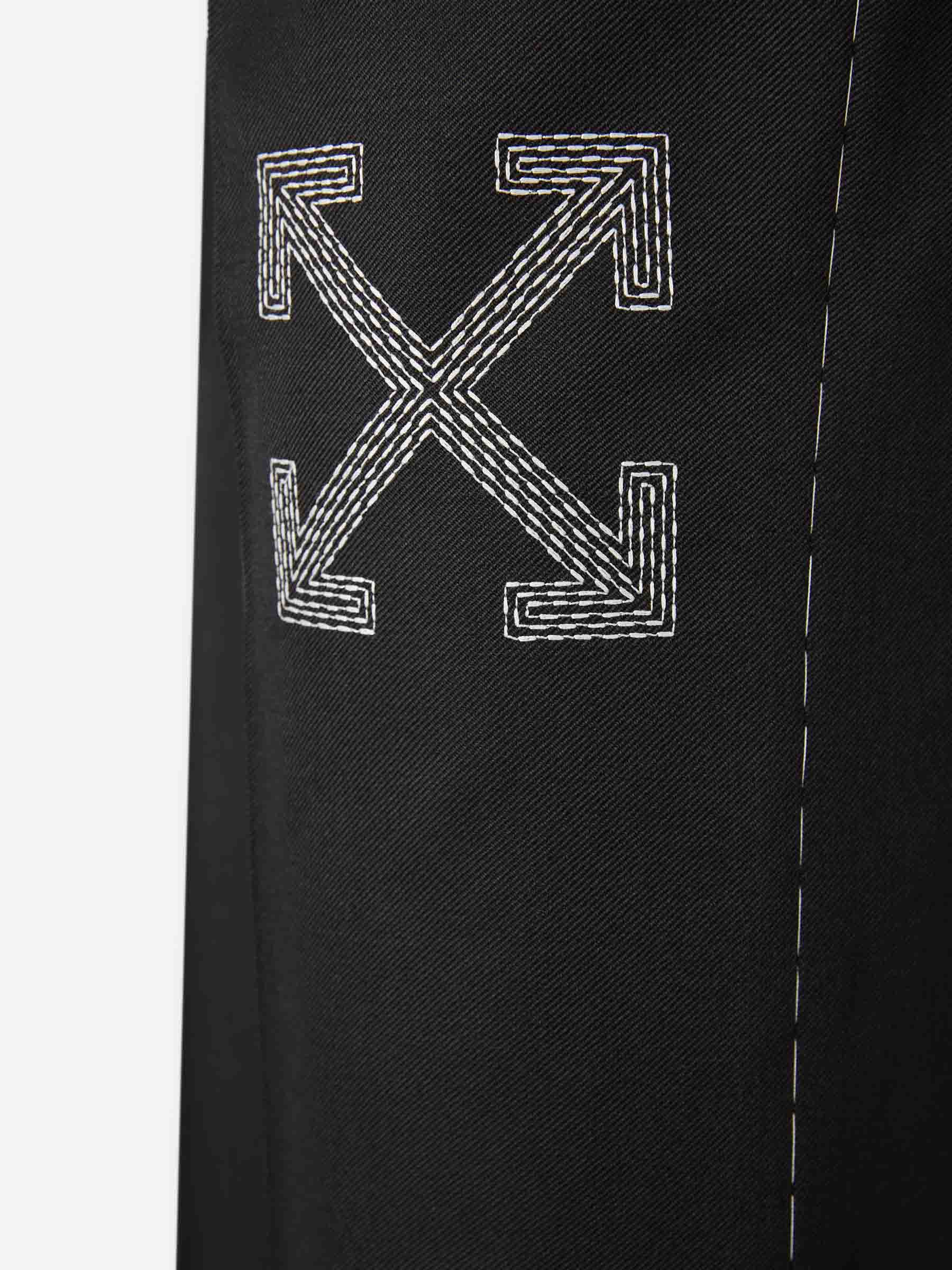 Outlet online Off-White Hombre Pantalones Rectos Lana color Negro sku 521-003376 01 - Foto 5