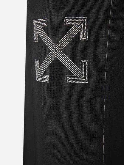Outlet online Off-White Hombre Pantalones Rectos Lana color Negro sku 521-003376 01 - Foto 5