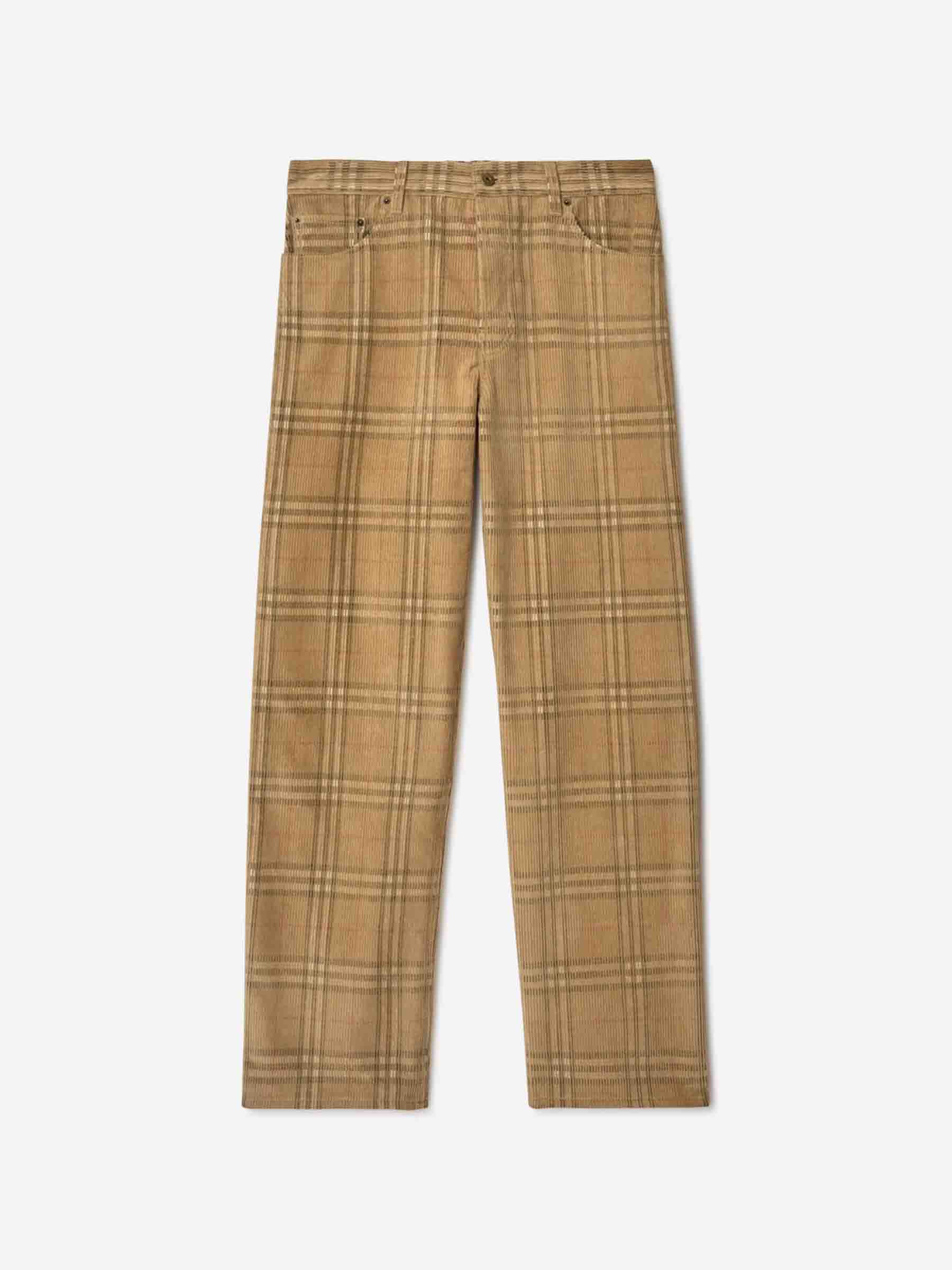Outlet online Burberry Hombre Pantalones Pana Checked color Camel sku 521-003473 01 - Foto 1