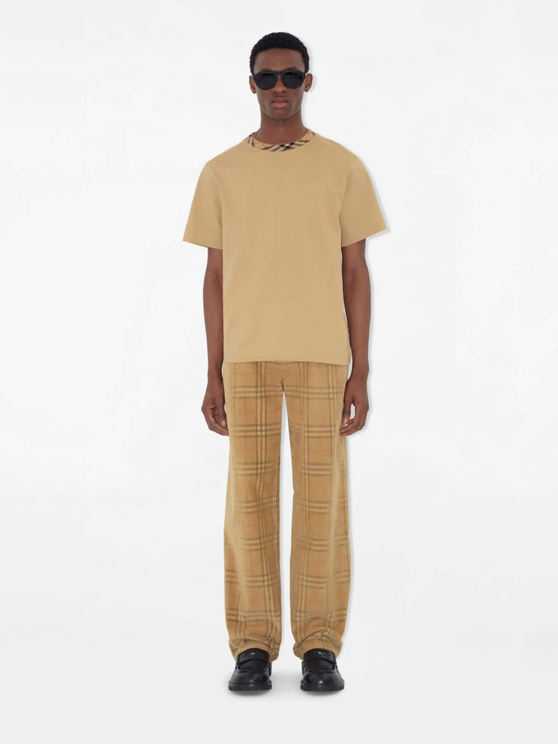 Outlet online Burberry Hombre Pantalones Pana Checked color Camel sku 521-003473 01 - Foto 2