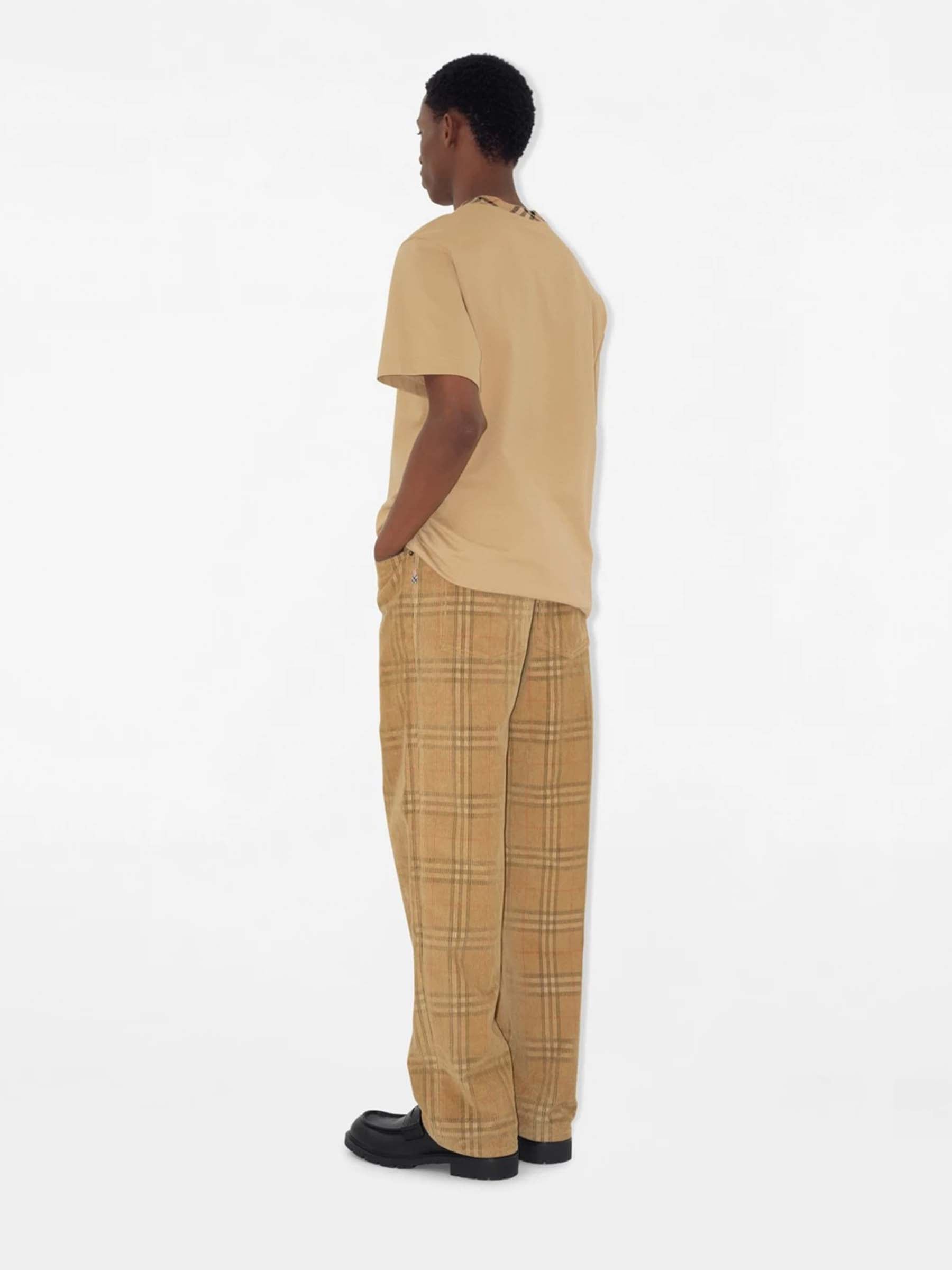 Outlet online Burberry Hombre Pantalones Pana Checked color Camel sku 521-003473 01 - Foto 3