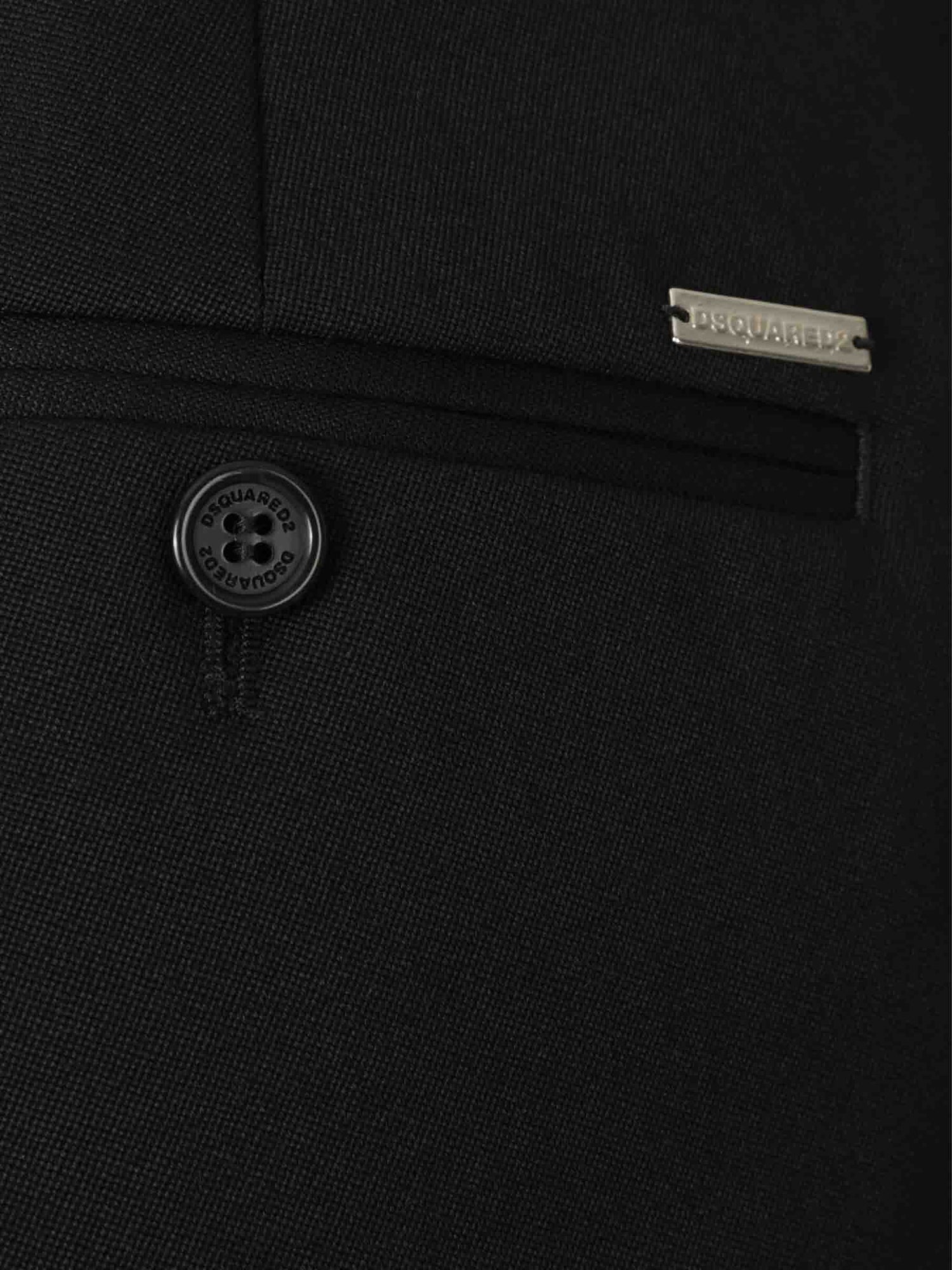Outlet online Dsquared2 Hombre Pantalones Rectos Lana color Negro sku 521-003590 01 - Foto 3