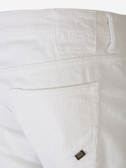 Outlet online Incotex Blue Division Hombre Pantalones Pana Slim Fit color Blanco sku 522-002427 01 - Foto 3