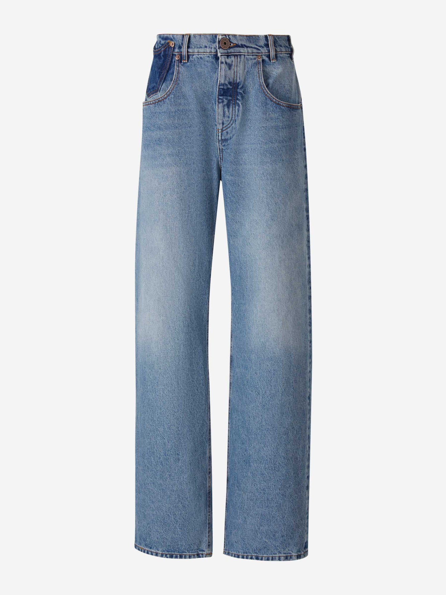 Outlet online Balmain Hombre Jeans Wide Leg Algodón color Azul Denim sku 522-002457 01 - Foto 1