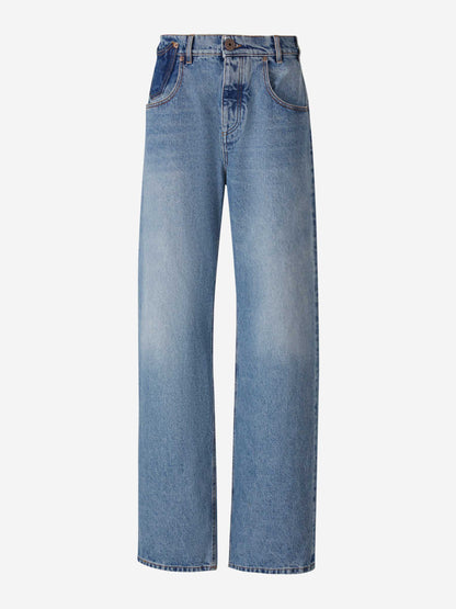 Outlet online Balmain Hombre Jeans Wide Leg Algodón color Azul Denim sku 522-002457 01 - Foto 1