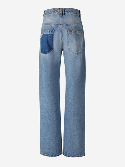 Outlet online Balmain Hombre Jeans Wide Leg Algodón color Azul Denim sku 522-002457 01 - Foto 3