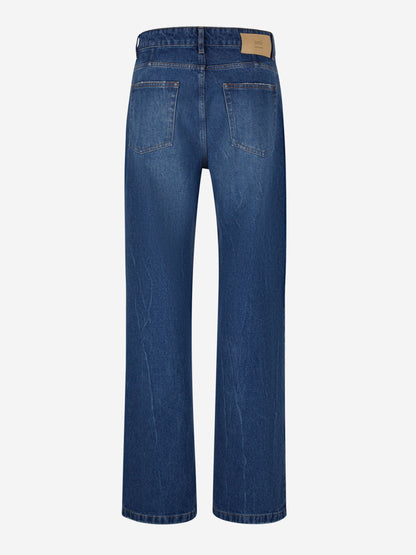 Outlet online Ami Paris Hombre Jeans Straight Parche color Azul Marino sku 522-002481 01 - Foto 3